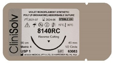 Poly P-Dioxanone Monofilament Synthetic Violet Absorbable Sutures - CliniSolv