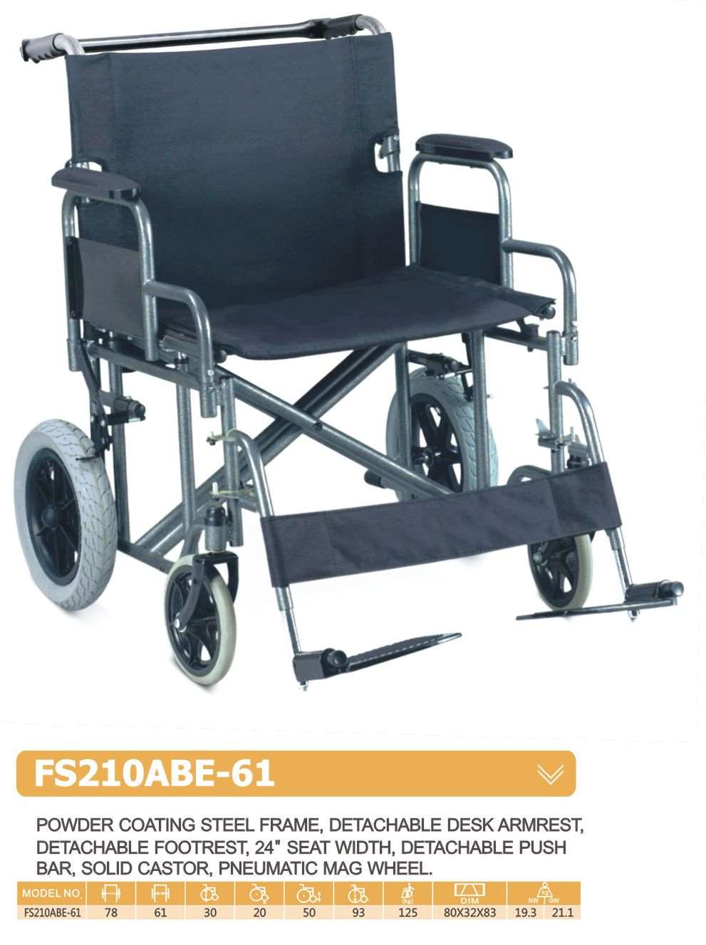 Wheelchair - FS210ABE-61 from R 4873 Shop now at Josec Supplies