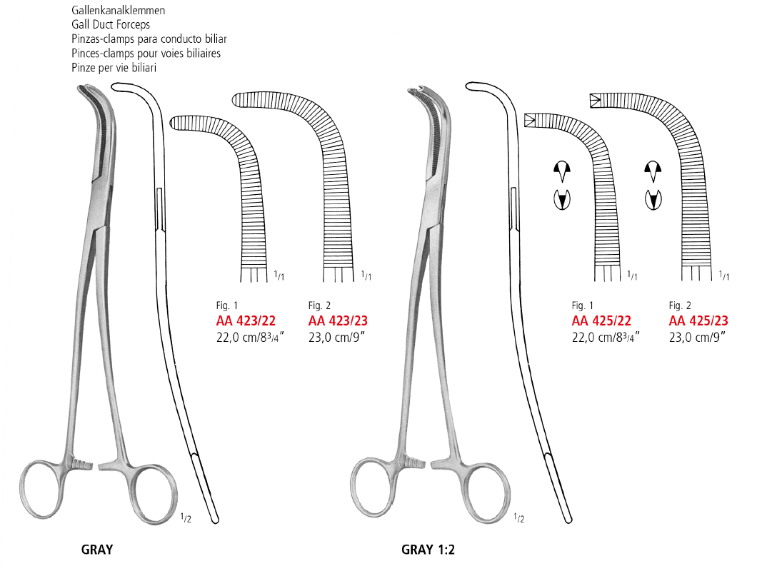 Gray S-Shaped Gall Duct Clamp