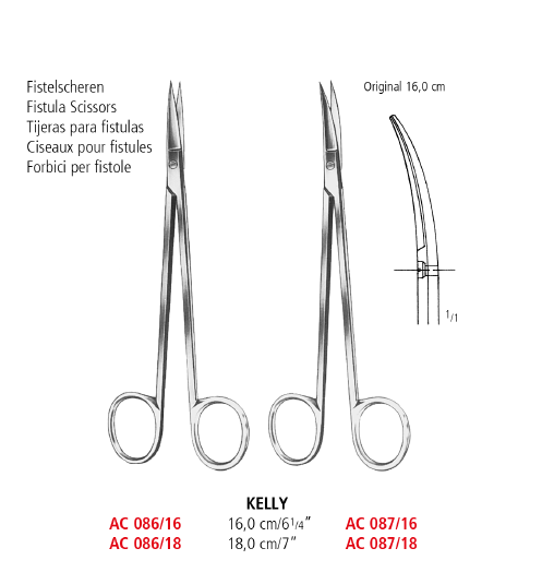 Kelly Fistula Scissors