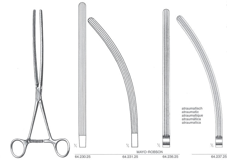 Mayo-Robson Forceps 10" Longitudinal Serration Curved – German Stainless Steel, Atraumatic