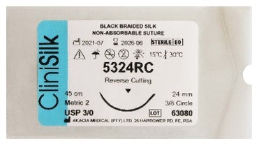 Non-Absorbable Multifilament Black Braided Silk Suture-CliniSilk