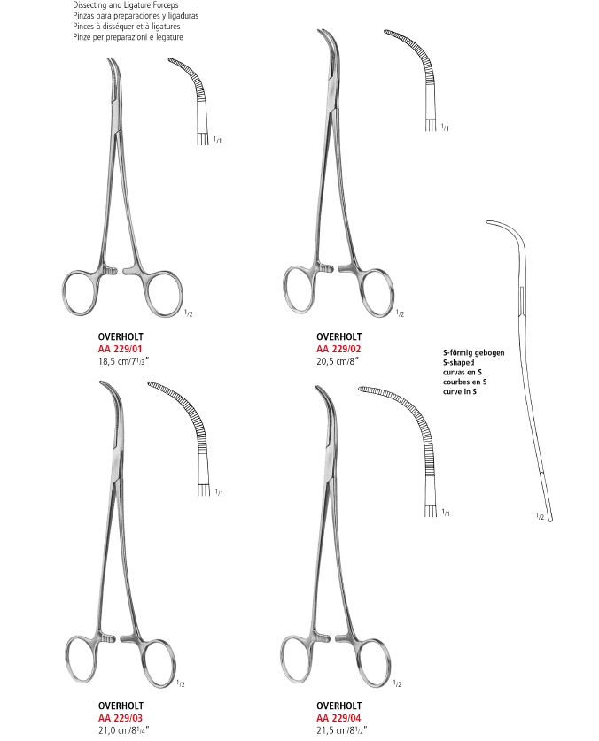 Overholt S-Shaped Dissecting And Ligature Forceps