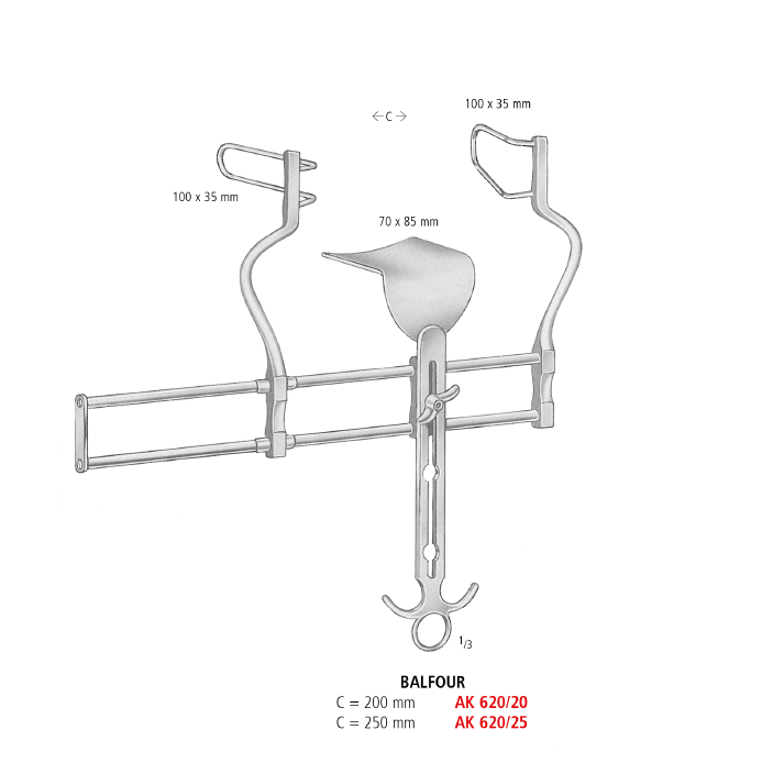 Balfour Abdominal Retractor with Flat Valve