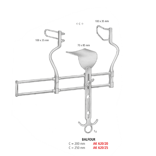 Balfour Abdominal Retractor with Flat Valve