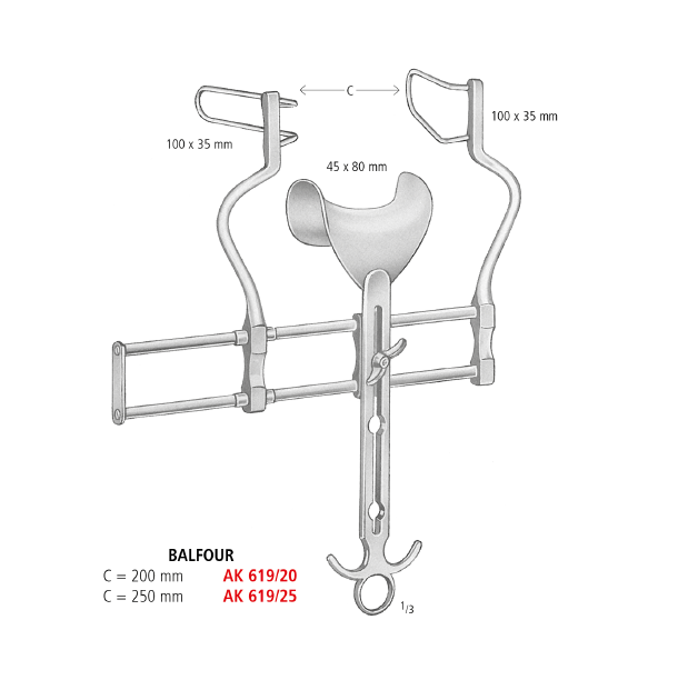 Balfour Abdominal Retractor with Round Valve