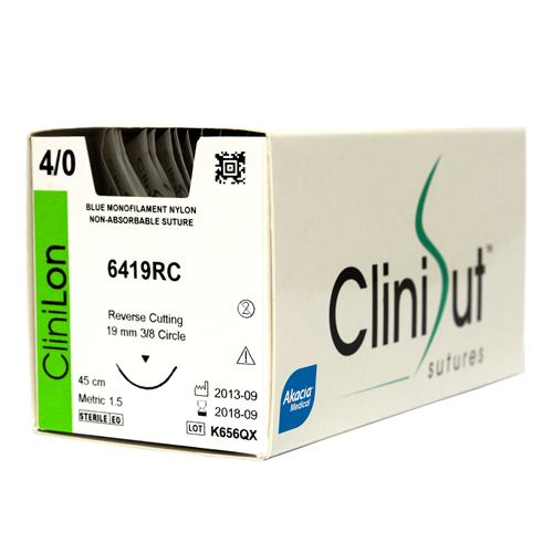 Blue Monofilament Non-Absorbable Nylon Sutures - CliniLon