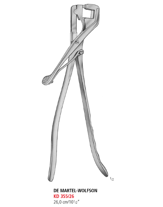 De Martel-Wolfson Clamp Closing Forceps