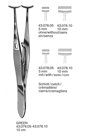 Green Fixation Forceps