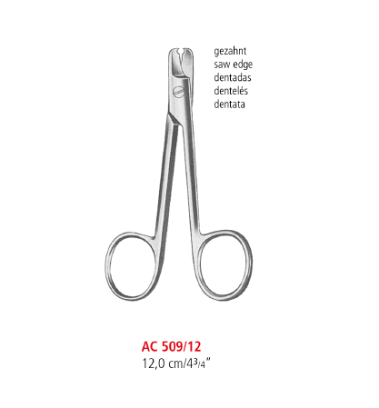Ligature Scissors With Saw-Edge