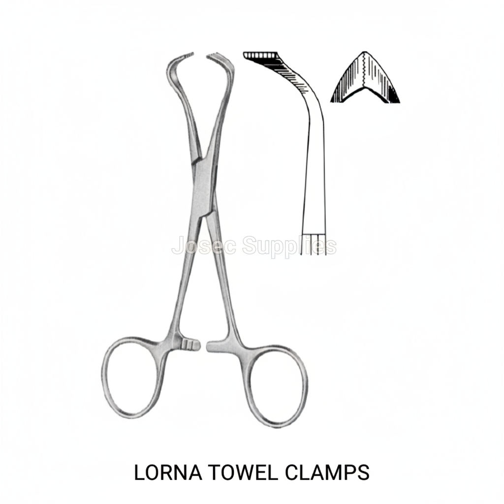 Lorna Towel Clamps surgical instrument with diagram