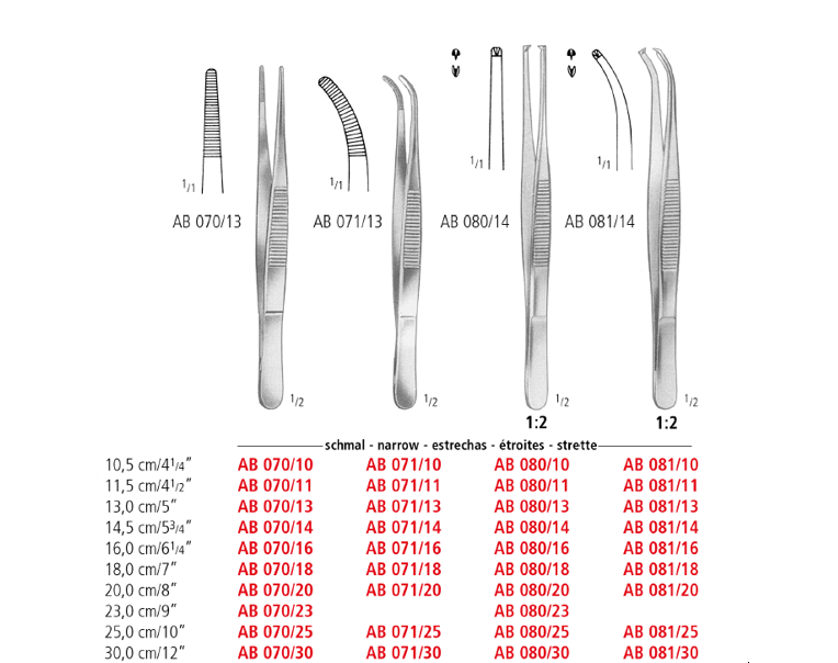 Narrow Dressing Forceps