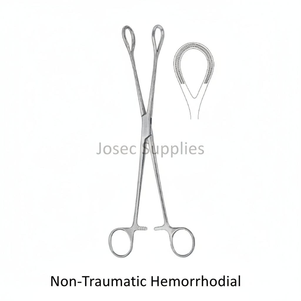 Non-traumatic hemorrhoidal instrument with enlarged loop-jaw detail by Josec Supplies