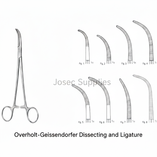 Overholt-Geissendorfer dissecting and ligature instrument with eight numbered jaw profiles by Josec Supplies