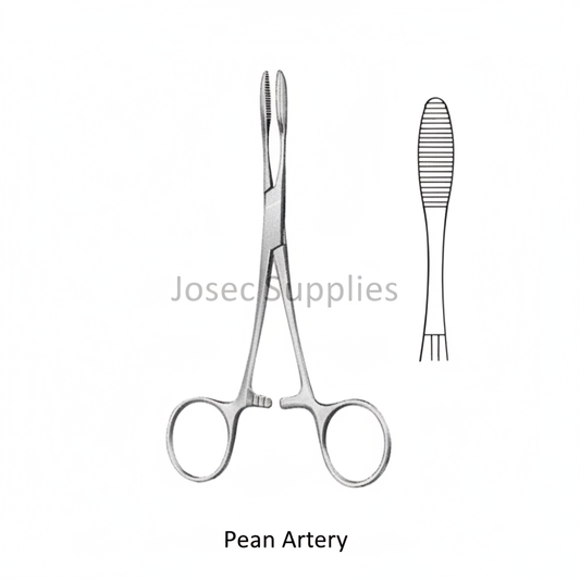 Pean Artery surgical instrument with close-up jaw detail by Josec Supplies