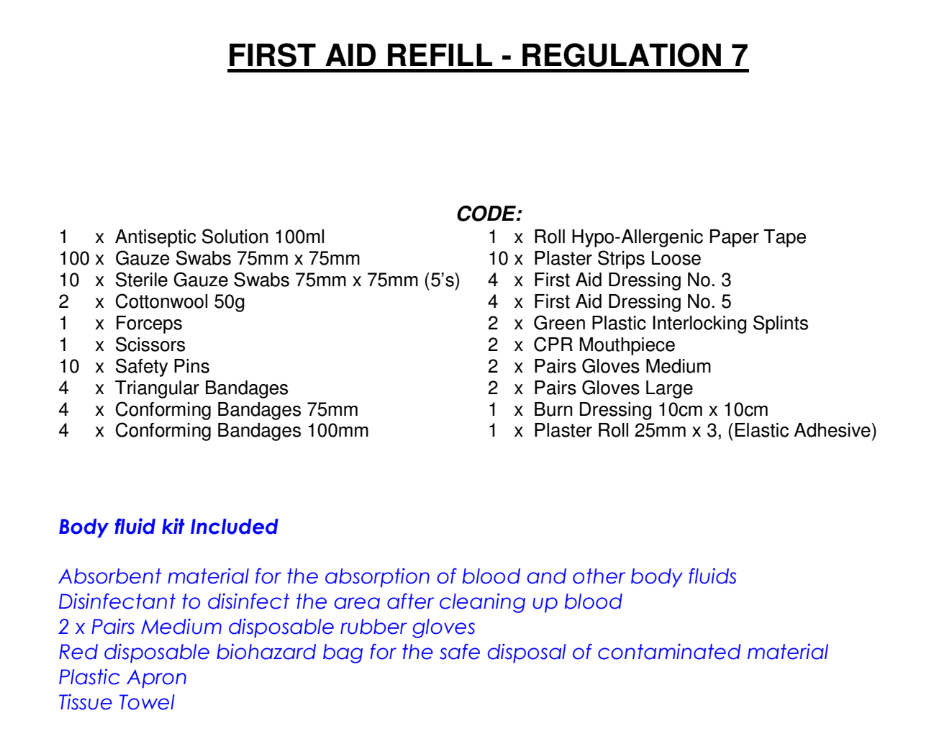 First Aid Kit Refills From 75.9 @Josec Supplies