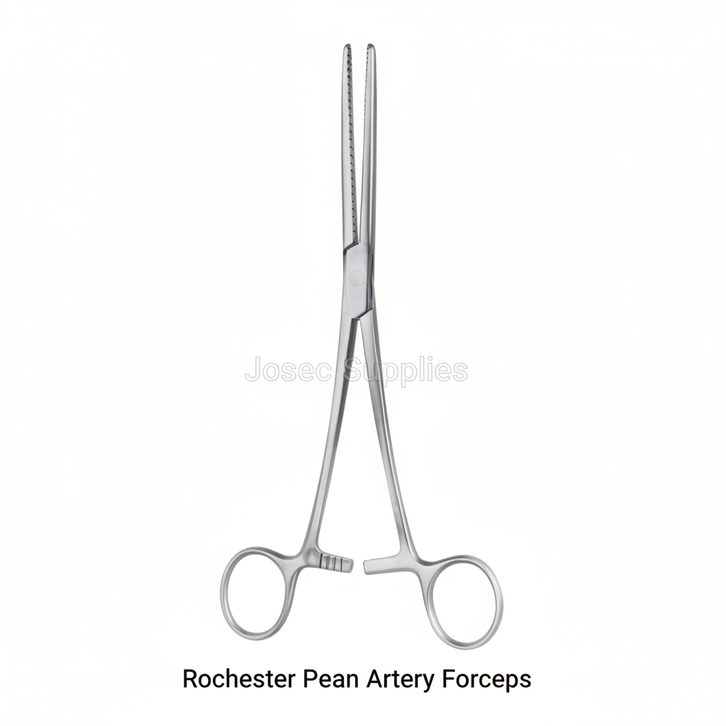 Rochester Pean Artery Forceps stainless steel surgical instrument on white background