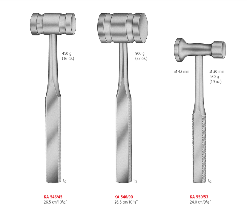 Solid Stainless-Steel Bone Mallet