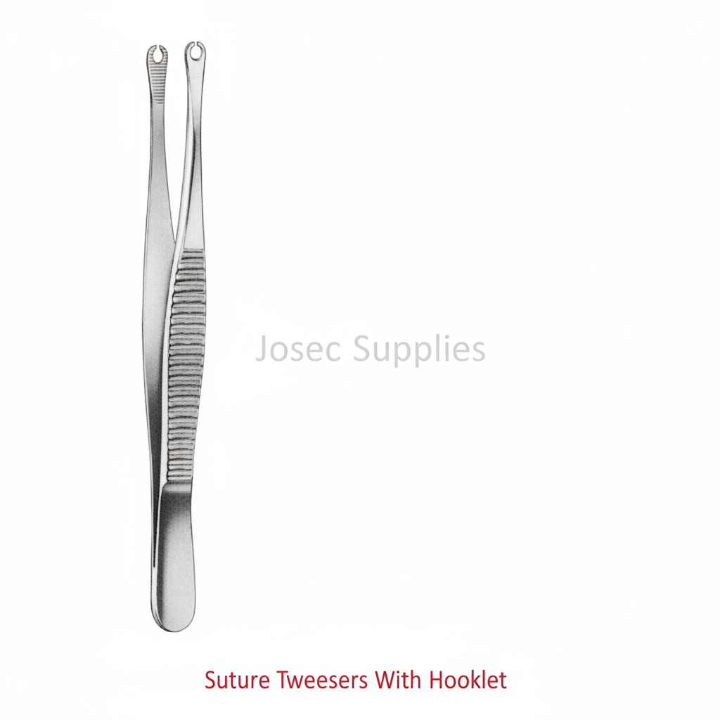 Suture Tweezers With Hooklet