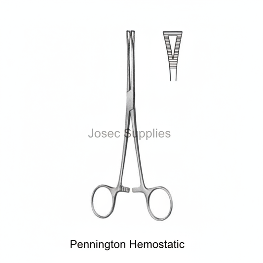 Pennington Hemostatic surgical instrument with triangular jaw-tip detail by Josec Supplies